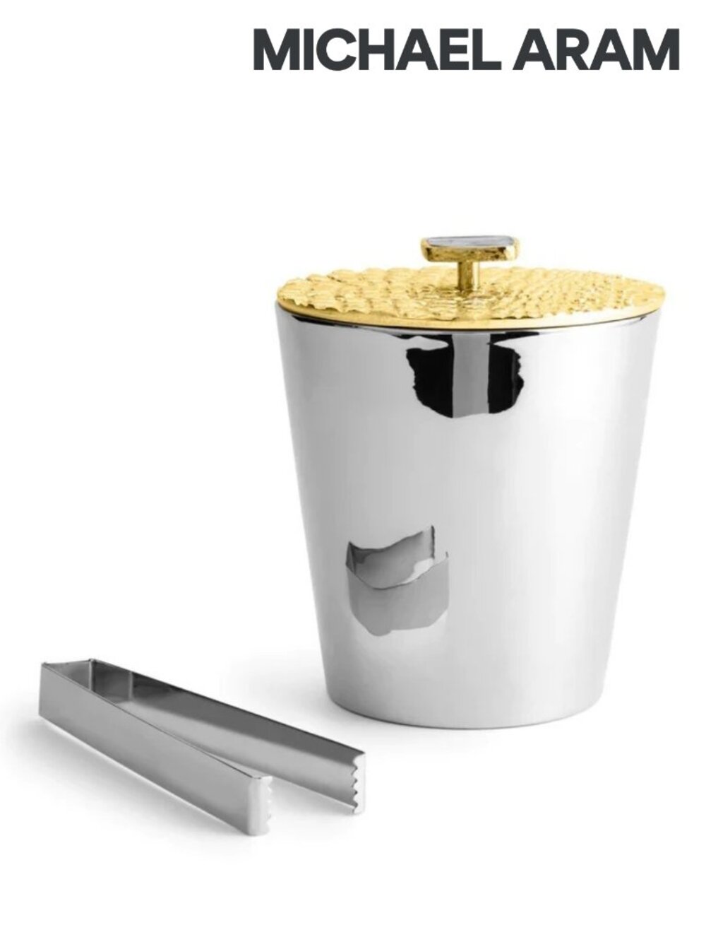 MICHAEL ARAM "Safari" Ice Bucket with Tongs - Picture 3 of 6